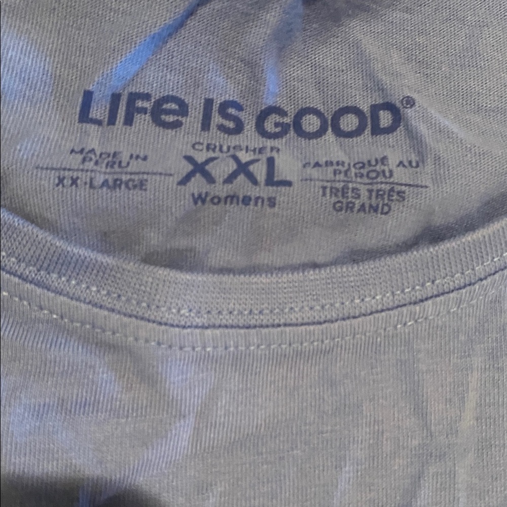 Life is good daisy flower xxl New with tags tee top shirt blue shirt sleeve - Picture 3 of 4